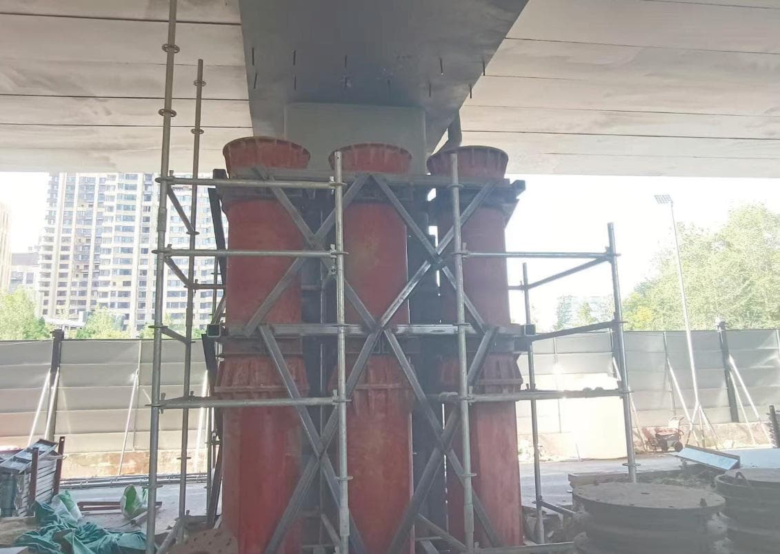 Shijiazhuang Tiyu Street overpass slope-adjustment jacking project