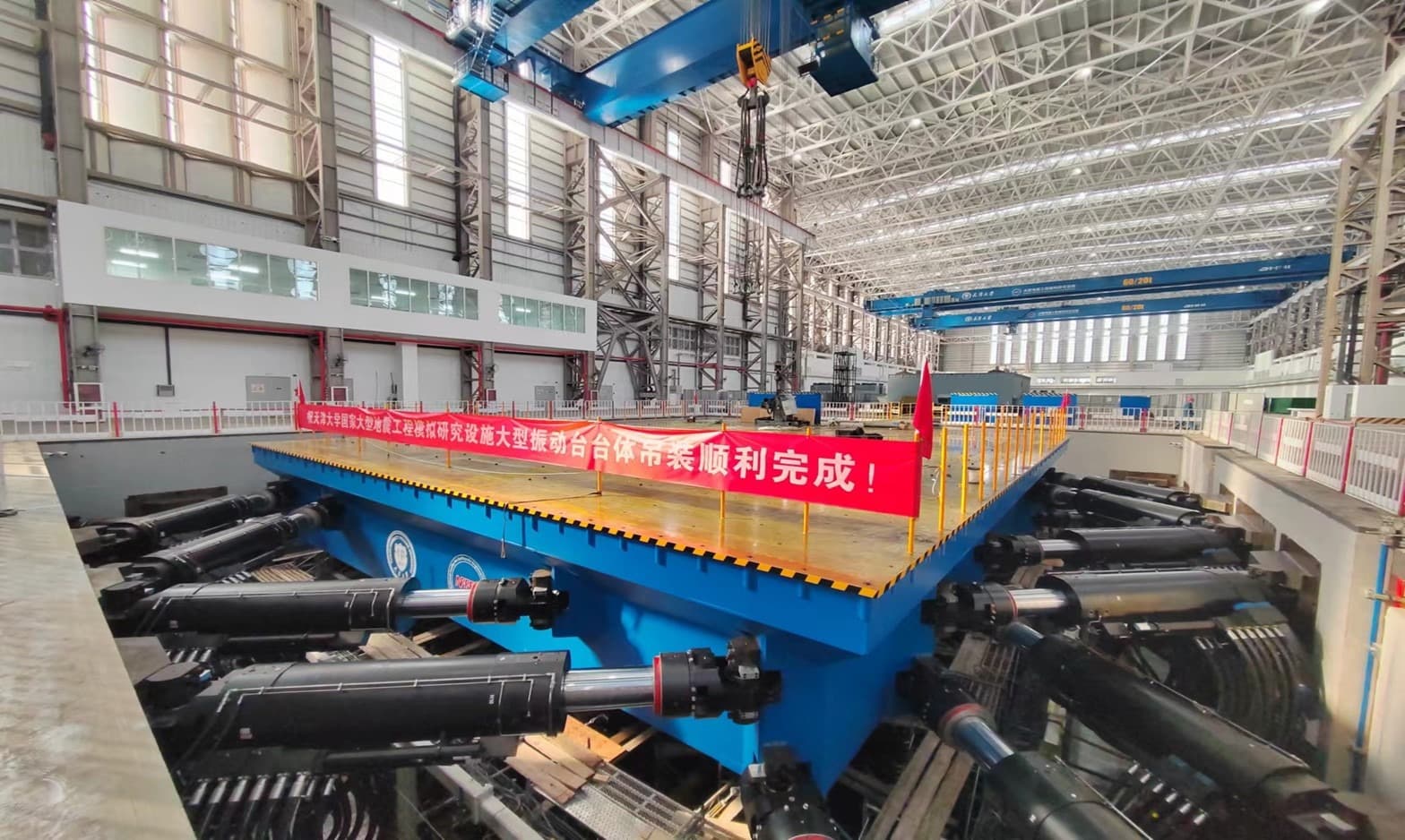 Large-scale seismic shaking table at the National Facility for Earthquake Engineering Simulation.