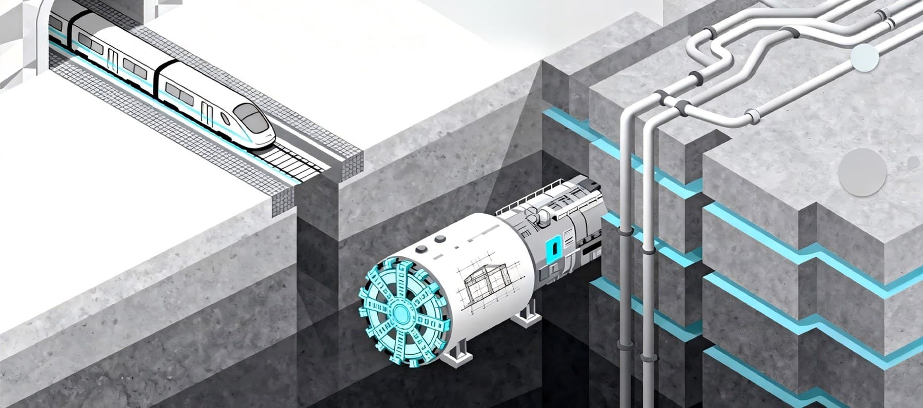 Integrated underground-space engineering and mechanized construction.

