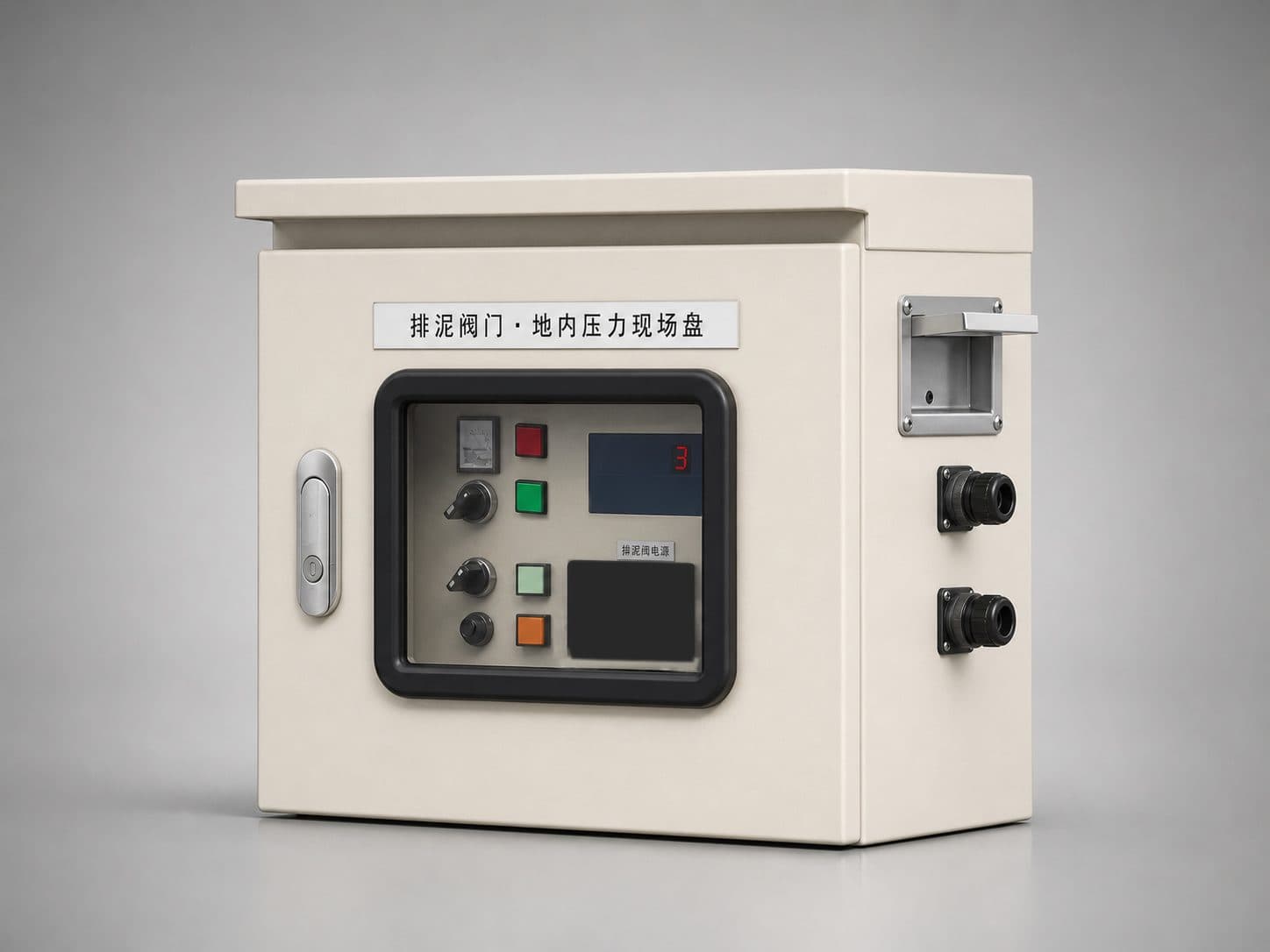 JOZO field control panel for return-flow valve operation and ground-pressure monitoring