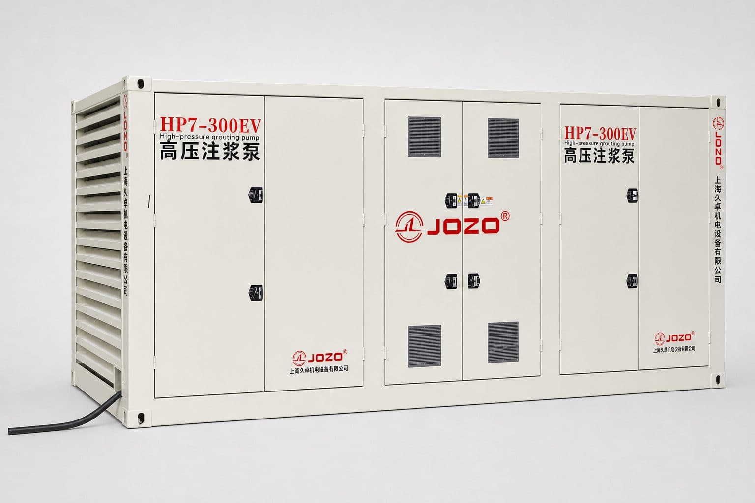 JOZO HP7-300EV high-pressure grouting pump for continuous high-pressure and high-flow operation