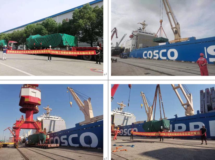  Φ8.8m TBM Exported for Malaysia East Coast Rail Link Project
